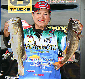 Judy Wong of Many, La., held her lead with a 30-pound, 13-ounce haul over two days. Judy Wong of Many, La., held her lead with a 30-pound, 13-ounce haul over two days.