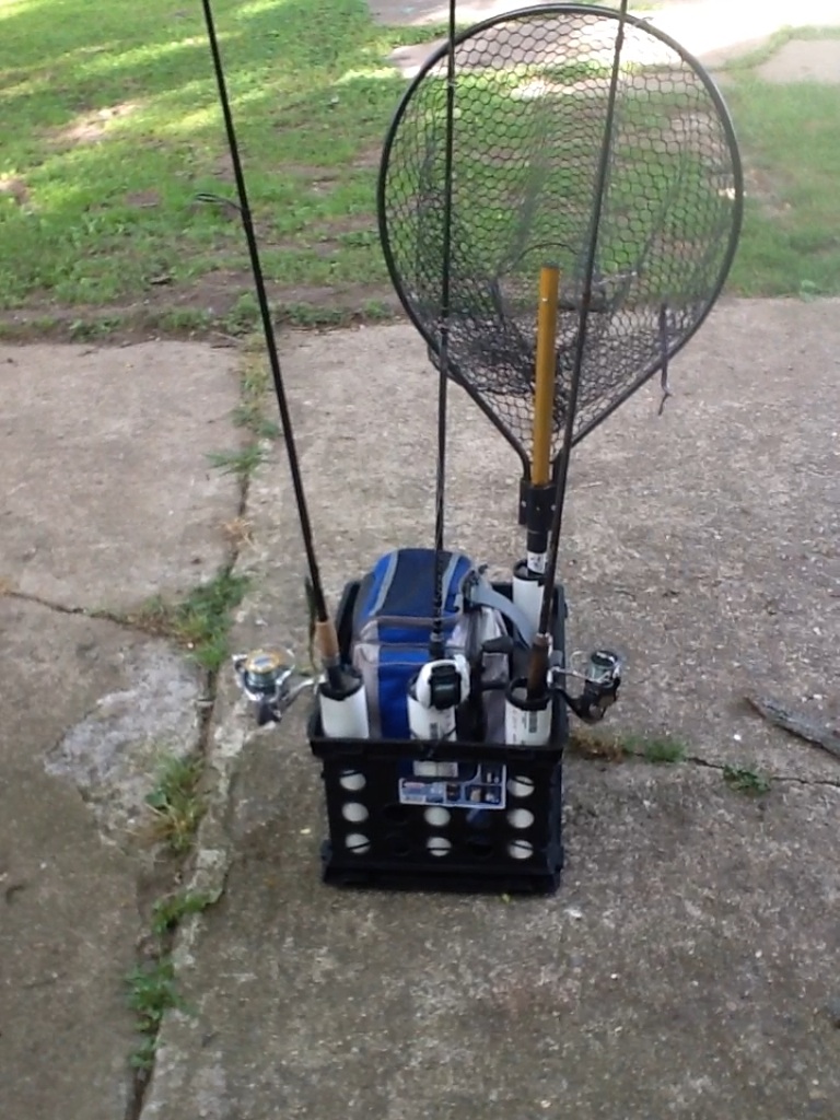 First Kayak Milk Crate Rod Holder - Bass Boats, Canoes, Kayaks and more -  Bass Fishing Forums