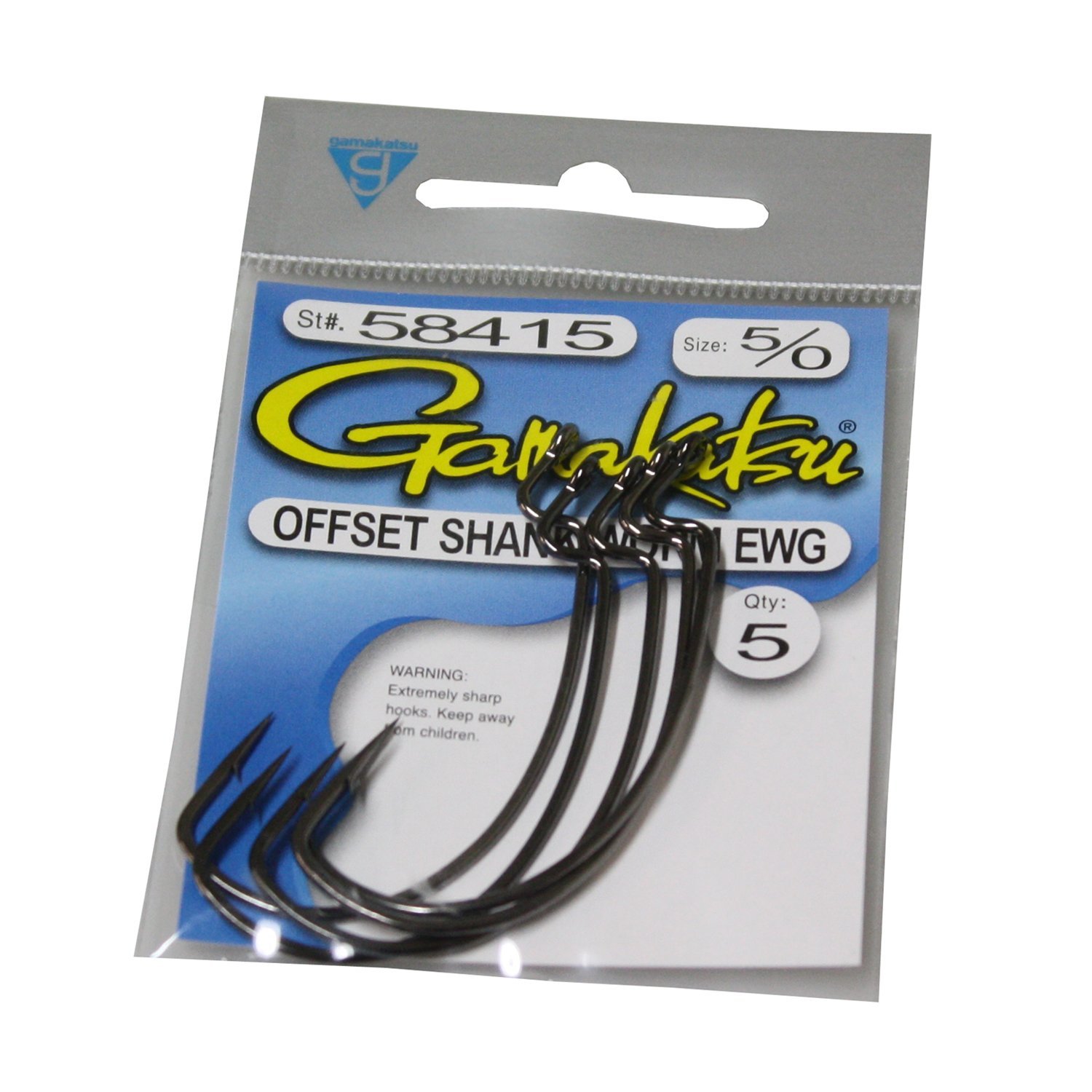 Gamakatsu Worm Hook-5 Per Pack (Black, 3/0), Hooks -  Canada