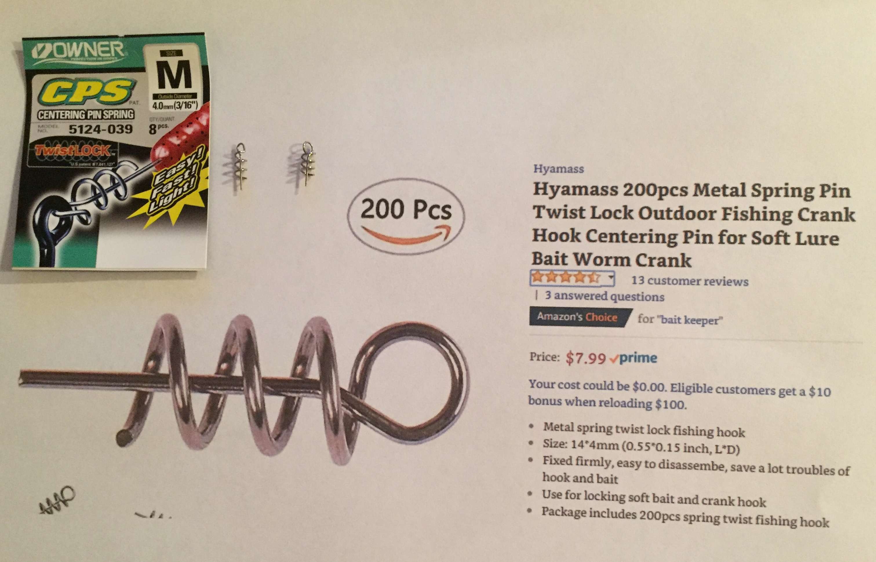 Anyone use Hyamass Spring Pin Twistlock as a replaxement for Owner CPS  Centering Pin Spring Twistlock? - Fishing Tackle - Bass Fishing Forums