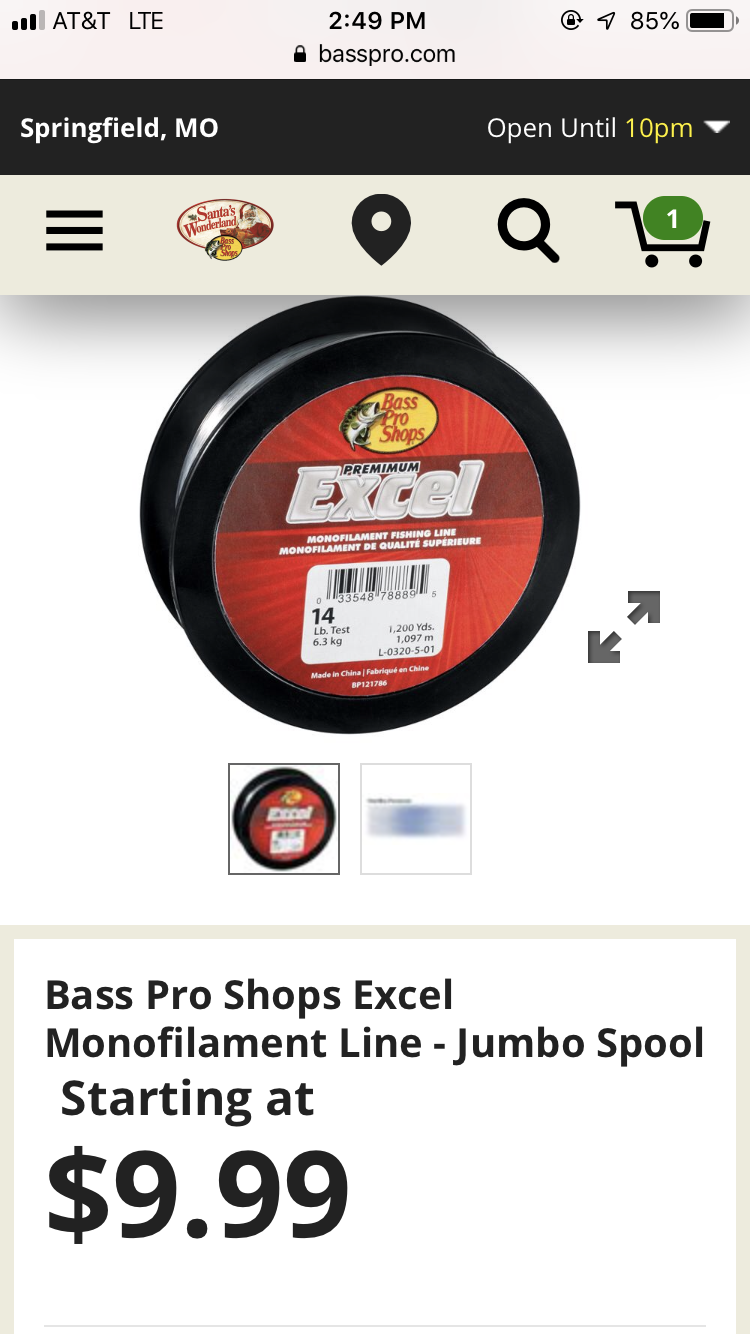 Bass Pro Excel monofilament - Fishing Rods, Reels, Line, and Knots
