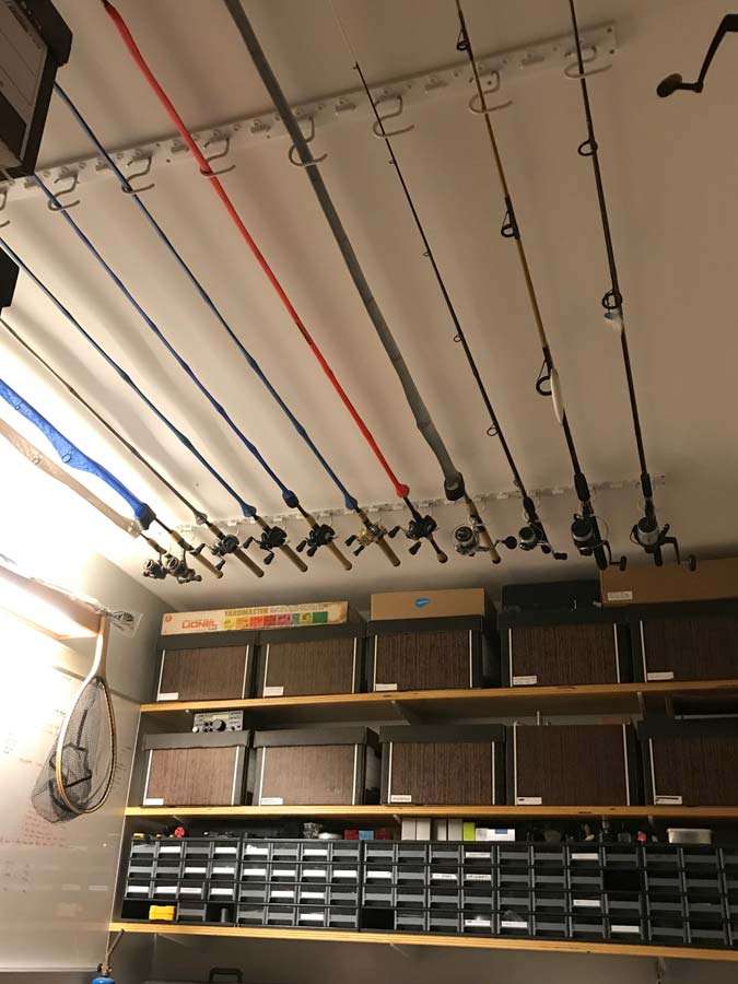 Diy Ceiling Mounted Rod Rack Fishing Rods Reels Line And Knots Bass Forums