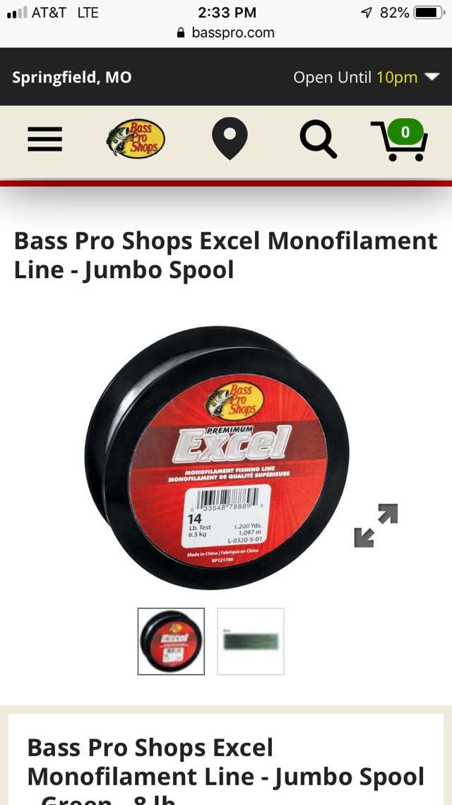 Bass Pro Shops Excel Monofilament Line - 663 Yards - 20 lb
