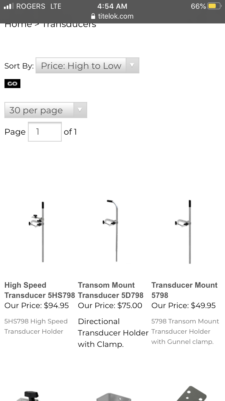Transom Mount Transducer 5D798