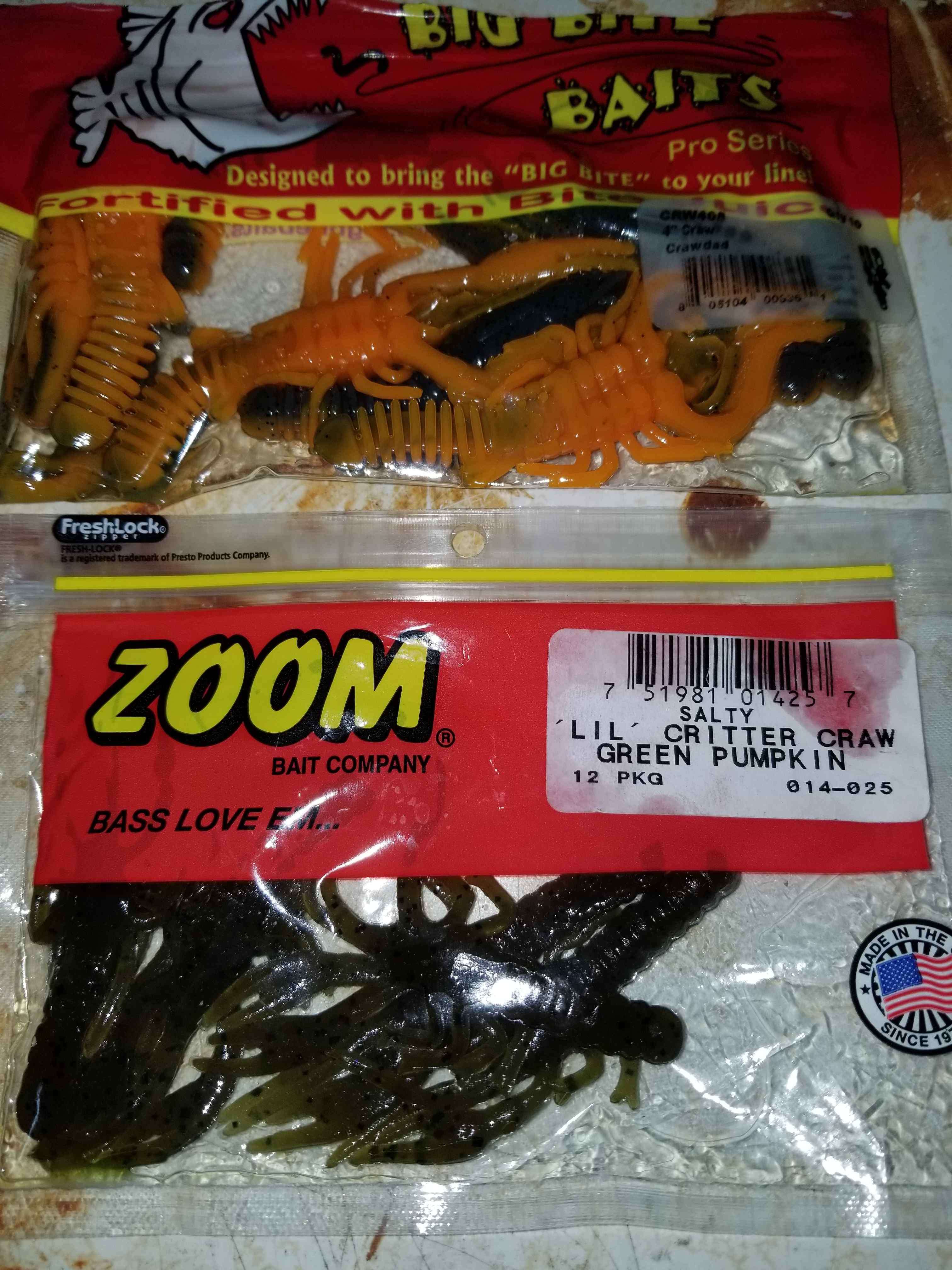 Special color Tomatoe Smallmouth guru Details about   Zoom Big critter craw Bass fishing 