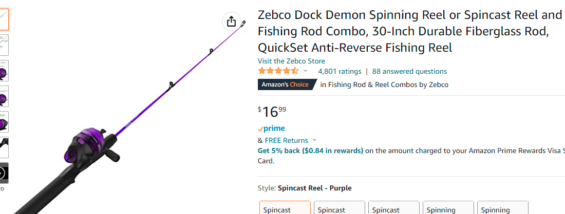 Zebco Dock Demnon Red Spin Combo