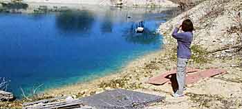 Here, we designed spawning beds to attract sunfish for sightfishing. Gravel with pallets and areas for minnows, too.