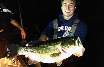 Matt Best holds a nice upstate New York bass. We expected these fish to dominate this lake.