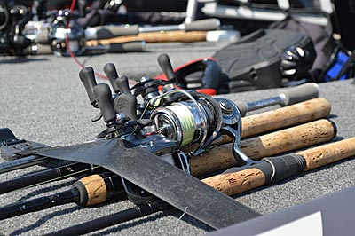 Every lure performs best when it’s matched to the right rod, reel and line. That’s one reason professional bass anglers rely on a wide selection of outfits. Photo by Pete M. Anderson