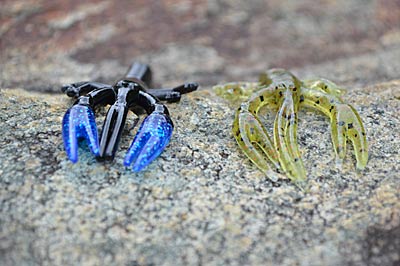 Consider the water color when choosing a soft-plastic lure. Solid colors, such as black and blue, show up better in dirty water. In clear water, where bass feed by sight, use translucent colors such as watermelon. They are harder to see, encouraging bass to bite them to ascertain if it’s food. Photo by Pete M. Anderson