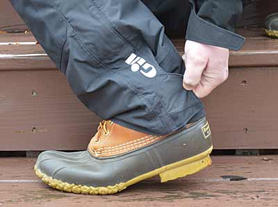Find foul-weather gear that has hook-and-loop fasteners — or at the least elastic — at the wrists and ankles. They’ll keep it from riding up and lock out bad weather. Photo by Pete M. Anderson