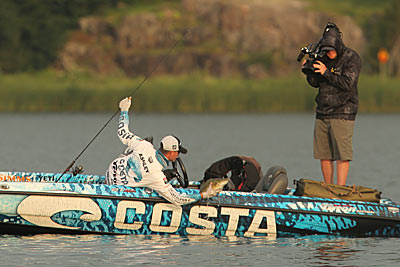 Former Bassmaster Classic champion and current Major League Fishing angler Casey Ashley uses specific lens colors in different situations such as when he is sight fishing. Photo courtesy of B.A.S.S. / Seigo Saito