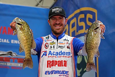 Just because a lure was designed for fish other than bass doesn’t mean it won’t catch America’s favorite gamefish. Major League Fishing angler Jacob Wheeler used a Jigging Rap, which is most at home catching walleye and perch through the ice, on his way to winning the Bassmaster Elite Series tournament on Tennessee’s Lake Cherokee in February 2017. Photo courtesy of B.A.S.S. / Seigo Saito