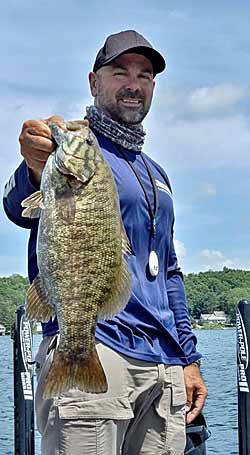 Choose lures that let you cover water but create a slow presentation for prespawn bass, who can be reluctant biters in the still-cool water of spring. A jerkbait does both well, said Mike Cusano, who guides on waters across Central New York. Photo courtesy of Mike Cusano