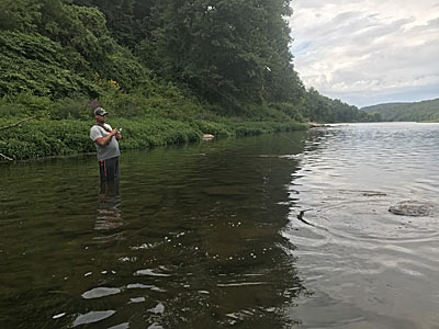 Local guide Pete Cartwright believes the key to catching the most and biggest Allegheny River smallmouth is finding the best current: water that’s moving slower than what’s around it. Photo courtesy of Pete Cartwright