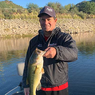Jerry Weston with a big bass caught on a crankbait.