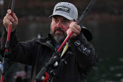 Bassmaster Elite Series angler Greg Hackney leans on moving lures to catch prespawn bass. Bottom-bouncing baits, such as jigs, become more productive as the actual spawn nears. Photo courtesy of B.A.S.S. /Chris Brown