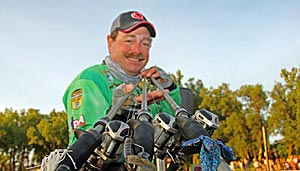 Shaw Grigsby shows off his lures.