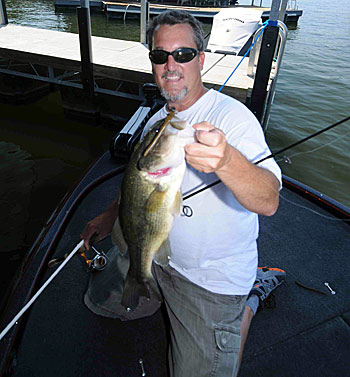 Guide Steve Wilson sets up his clients with a shaky head jig and finesse worm to catch bass in the heat of the summer.