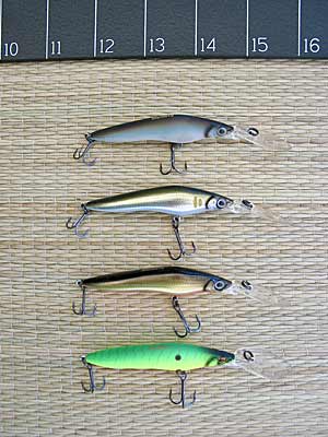 You can get a variety of colors for each depth so you can fish a variety of light conditions. These are Yo-Zuri baits.