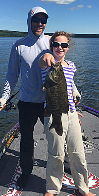 Jordan caught this giant smallmouth with her dad recently.