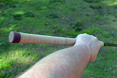 Breaking your rod’s handle away from your wrist is the best thing you can do to improve your pitching. It allows a more natural motion. Photo by Pete M. Anderson