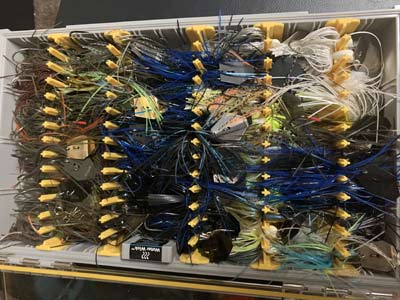The Plano EDGE Jig/Bladed Jig box keeps these baits secure and organized.