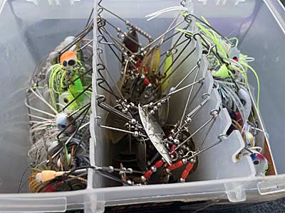 A nice mix of spinnerbait skirt and blade configurations will allow you to fish them in more situations.