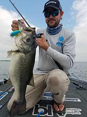 The author with a big Texas bass landed with a Strike King 10XD.