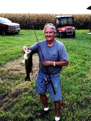 Corn on the side, but the pond grows nice bass—if they can be kept alive.