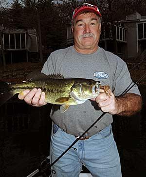 A skirted double-tail plastic grub is Greg West’s confidence lure for catching bass from fall to spring. 