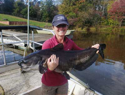 This 30-pound Blue Catfish, aka "Marge" helps excite anglers while energizing conversations among family and friends.