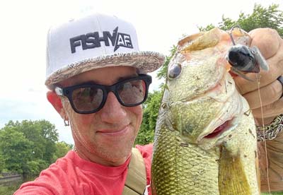 Sean DePoala has learned plenty of lessons while catching bass from the bank. And one of the most important is that doing your homework — searching for the best access, spots, and baits — results in catching more and bigger bass. Photo courtesy of Sean DePoala