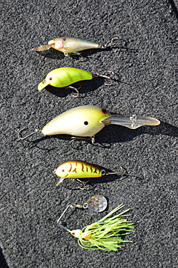 Many power-fishing lures, such as crankbaits, come in smaller versions that work well when conditions demand a finesse approach. Photo by Pete M. Anderson