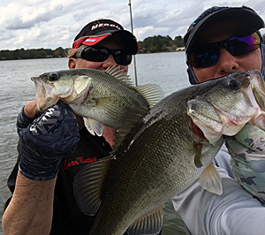 Aaron and I with a double hook up at Conroe Lake in Nov.