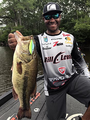 Major League Fishing angler Mark Daniels Jr. throws plenty of lipless crankbaits during prespawn. Their versatility — sizes, colors and presentations — make them perfect for keeping up with constantly changing springtime bass. (Photo courtesy of Bill Lewis Outdoors)