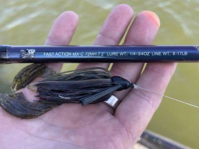 A medium-heavy rod is ideal for a variety of different lures, including jigs.