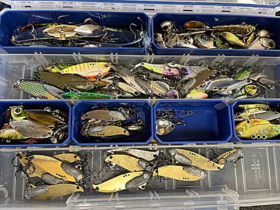 Spoons, tail spinners, and blade baits will work at other times of the year, but they are a must for cold-water bass fishing.