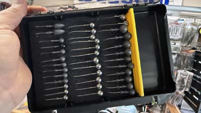 The tackle tray features foam slits that let you store all your jigheads in one place without fear of hook points getting damaged.