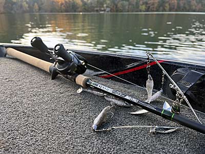 The Alabama Rig shines in October and is a top bait throughout the fall and winter.