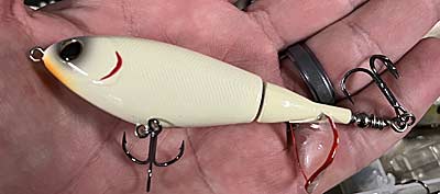 Plopper-style baits have a rotating tail section that creates quite a disturbance.