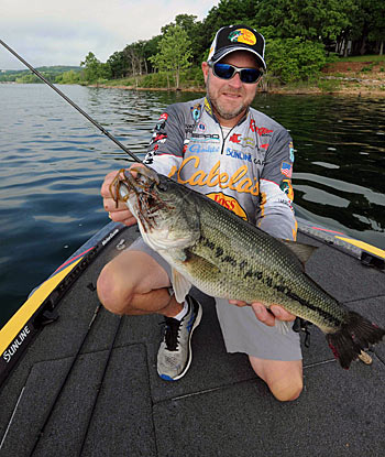 A football jig can be worked slow to catch sluggish bass immediately after the spawn, or moved at a faster pace for aggressive bass in the latter stages of the postspawn.