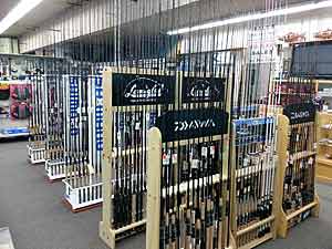 Rods in tackle store