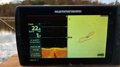 We were able to track our paths with our depth finder.