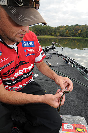 A shaky jighead and a finesse worm is Marty Robinson’s favorite combination for shaky head fishing.