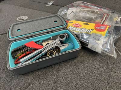Keeping your tools, tackle, and other gear dry and in one place will save you some hassle.