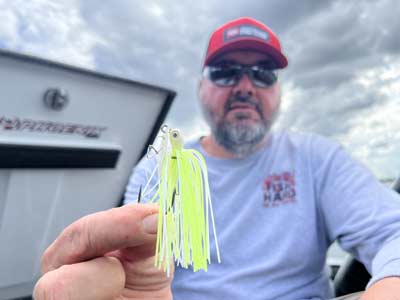A Strike King Thunder Cricket is one of Hackney's go-to lures when the bass are shallow.