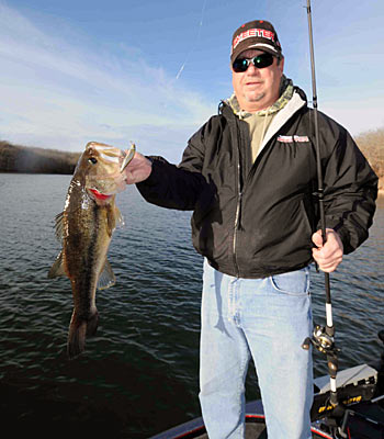 Brian Maloney proves quality bass still bite after the passage of a winter cold front.