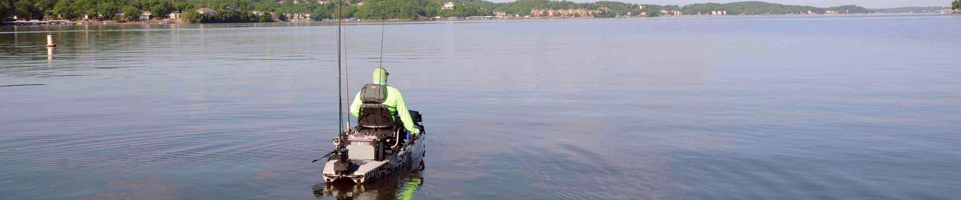 Kayak fishing on big lakes